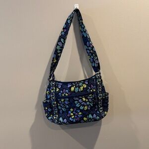 Vera Bradley Shoulder Bag with Blue and Yellow Floral Pattern